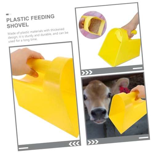UPKOCH Large Plastic Feed Scoop for Livestock Heavy Duty Animal Feed Shovel 2-Piece Set for Farm and Garden Use