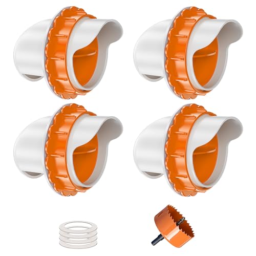 ZenxyHoC DIY Chicken Feeders No Waste, 4 Ports Poultry Feeder with Hole Saw for Buckets Troughs Orange - size: 4 Ports