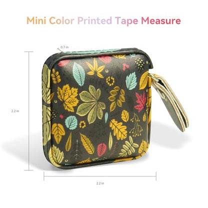 Mini Retractable Soft Tape Measure for Sewing, Fabric, Body Measurements - color: leaf