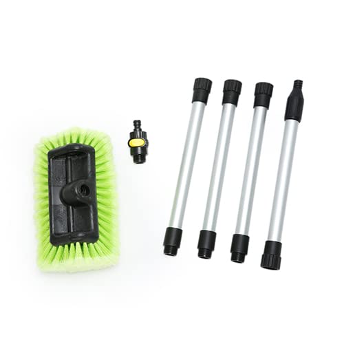Forgrace Car Wash Brush 12" with Long Handle 60 Inch, Soft Bristle Scrub Brush for Car, Truck, Boat, RV, House Siding, Deck Camper Exterior Washing Cleaning Tool Green - color: Green With Handle