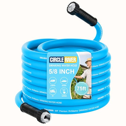 RV Water Hose 75FT, 5/8" Premium RV Drinking Water Hose for RV, Camping, Marine, Trailer and Truck, BPA Free, Anti-Kink and Leak-Free, Drinking Water Safe-Blue - color: Blue, size: 75FT