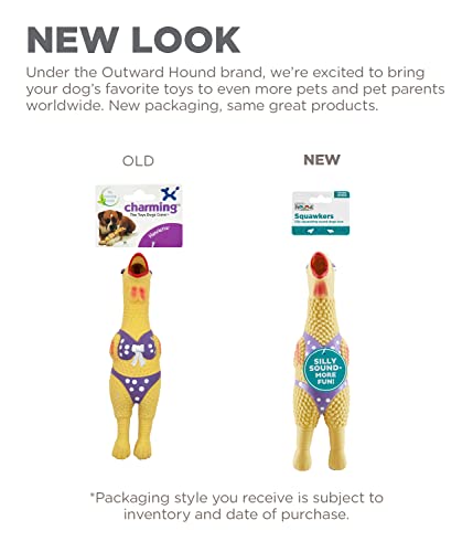 Outward Hound by Charming Pet Squawkers Henrietta Latex Squeaky Rubber Chicken Dog Toy, Funny Interactive Holiday Toy for Dogs, Small Size - color: Henrietta, size: Small