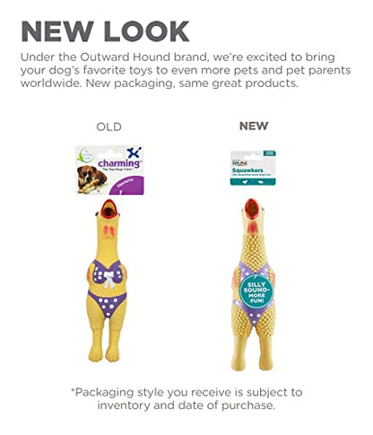 Outward Hound by Charming Pet Squawkers Henrietta Latex Squeaky Rubber Chicken Dog Toy, Funny Interactive Holiday Toy for Dogs, Small Size - color: Henrietta, size: Small