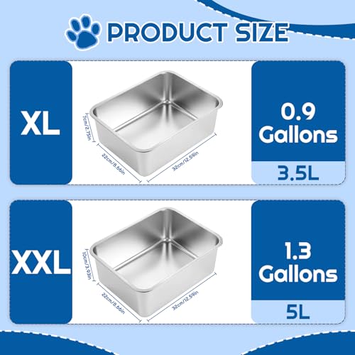 YUDANSI 2-Pack Stainless Steel Large Dog Bowl - Single Bowl 3.5L/0.9 Gallons Metal Pet Water & Food Bowl, No-Spill Anti-Fall Durable Easy to Clean, Indoor/Outdoor Use for Medium, Large Dogs - size: 0.9Gallons/3.5L