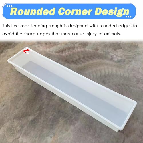 Efficient Plastic Livestock Feeder Trough for Stables & Pens - Durable Design, Easy to Clean, Ideal for Cattle, Horses, and Goats - Maximize Feeding Efficiency - size: L 150cm (4.9ft)