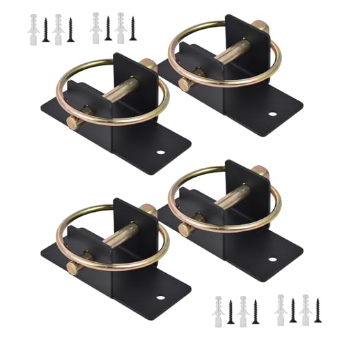 2Pack Heavy Duty Steel Feed Bucket Holder with Quick Release for Stable Animals Wall Mounted Bucket Holder - color: 4 piece set