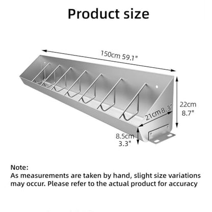 Hog Farm/Pig Barn Livestock Trough Feeder, Piglet Feeding Trough, Stainless Steel Pig Trough, for Pigs and Sheep(8.7x59.1in) - size: 8.7x59.1in