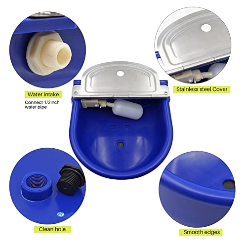 Automatic Waterer Bowl Large Horse Waterer with 15lbs 15lb Automatic Chicken Feeder Rat Proof Treadle Poultry Feeder