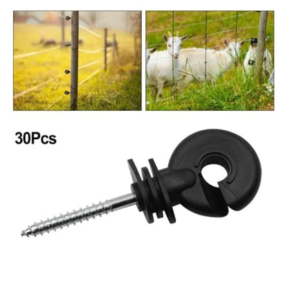 Electric Fencing Ring Insulators 30PC Wire Connection Tool Fence Insulator Animal Electric Multifunctional Screw-in Circuit Protection