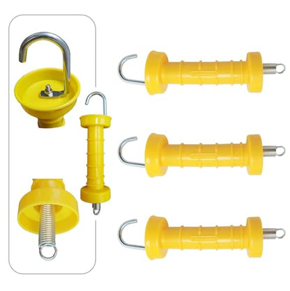 MEETOOT 3PCS Plastic Spring Loaded Electric Fence Door Handle Insulator Gate Hardware Pull Pasture Accessories Suitable for Farm Courtyards Business Park
