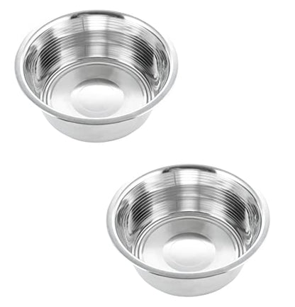 HB 2.5 Cups Stainless Steel Dog and Cat Bowls Small - 6.2" Diameter fits Raised Pet Feeders with Opening 5.4"- 5.8" (2-Pack) - color: Double Pack, size: 2.5 cup (Standard)