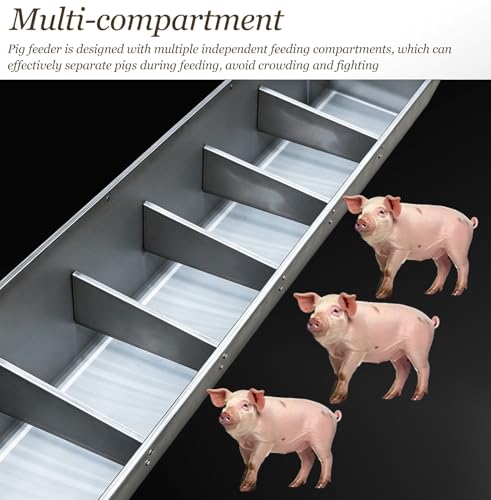 Thickened Large Capacity Goat Feeder, Multi-Compartment Livestock Water Trough for Hog, Cattles, Deers, Floor & Wall Mounted Hay Feeder(L200cm/78.7"(7 Slots)) - size: L200cm/78.7"(7 Slots)