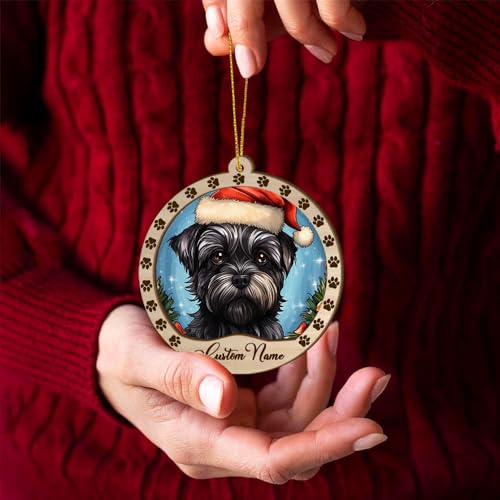Personalized Affenpinscher Ornament, Affenpinscher Christmas Ornament, Custom Name Affenpinscher Dog Suncatcher for Christmas Tree - color: Affenpinscher