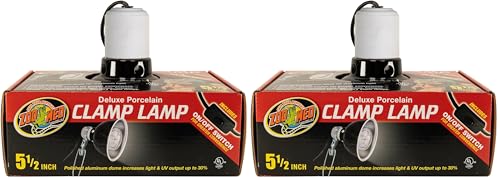 Zoo Med DLX Porcelain Clamp Lamp (Blk UL Listed) 5.5 (Pack of 2) - size: 5.5 Inch (Pack of 2)