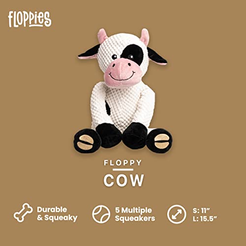 fabdog Floppies Plush Dog Toy - Cute & Durable Squeaky Dog Toys - Best Squeak Toy for Puppies and All Breeds | Ideal Pet Gift| Large Cow - color: Cow, size: Large