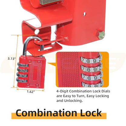 Red One Way Gate Latch – Heavy Duty Farm Gate Latch | Fits Round Tube Gates with 1-5/8" to 2" Tubes – 1-Way Latch with 4-Digit Combination Lock, Ideal for Farms & Pastures - color: 1 Pack Red One Way Gate Latch
