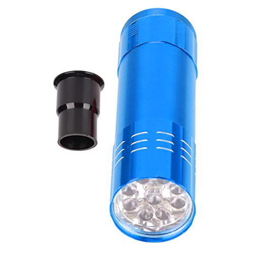 SUNGOOYUE Egg Candler Tester, Metal and Plastic LED Cool Light Egg Tester, Detachable Cone Spot Light, Battery Powered for Quail Duck Goose Chicken Eggs, Incubator Use (Blue) - color: Blue