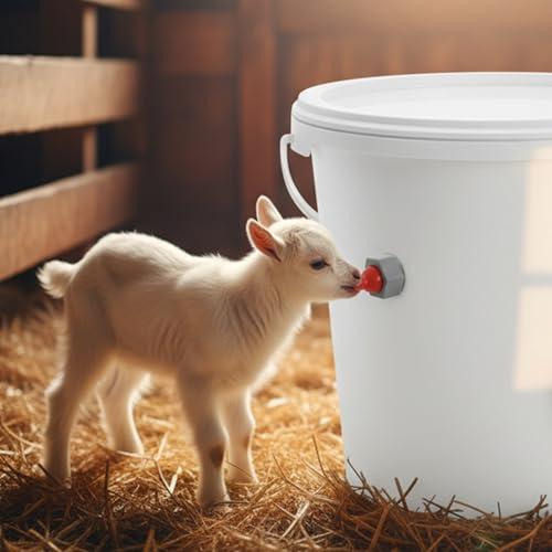 Goat Bottle Nipples, 3-Pack Goat Nipples, Rubber Baby Bottle with Anti-Reflux Valve for Lambs, Calves, Puppies & Kittens - Easy to Install & Clean
