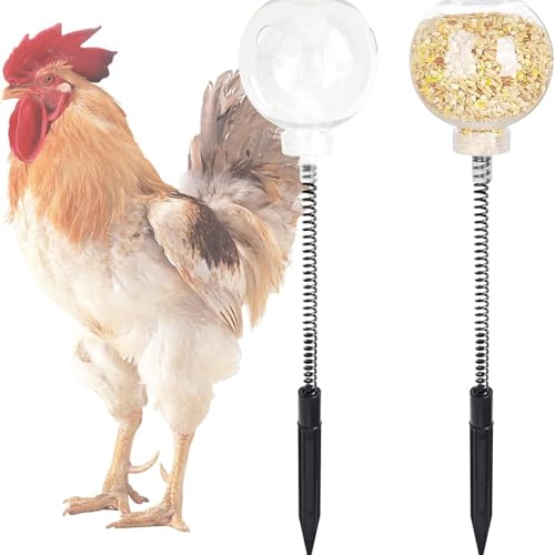 2PCS Chicken Pecking Toys – Swinging Slow Feeder Treat Dispenser for Chickens, Ducks, Birds, Parrots – Poultry Coop Enrichment Toys for Pecking and Foraging Fun