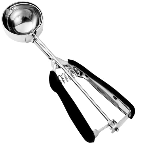 HOMURE H Cookie Scoop 4 Tablespoon, Size #16 Cookie Dough Scoop, Muffin Scoops for Baking, 4 Tbsp/ 60 ml/ 2 oz Cookie Scoop for Baking, Spring-Loaded Scoop, Comfortable Grip - color: Black, size: #16/ 4 Tbsp