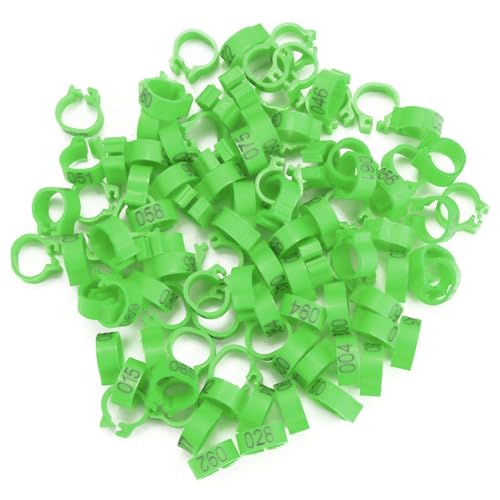 Pigeons Leg Bands, Numbered Pigeons Foot Rings, Birds Tag Leg Bands Clip for Quail, Dove, Lovebirds, Finch and Small Poultry (Green) - color: Green