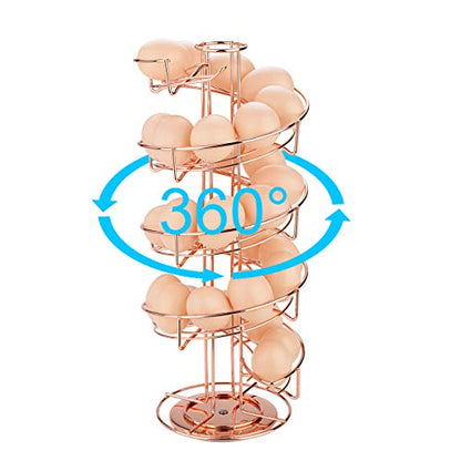 Toplife Spiral Design Metal Egg Skelter Dispenser Rack, Storage Display Rack, Rose Gold - color: Rose Gold