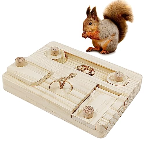 Small Pet Foraging Toy for Pigs Wooden Feeder Feeding Toy Small Animal Training Treats Feeder Wood