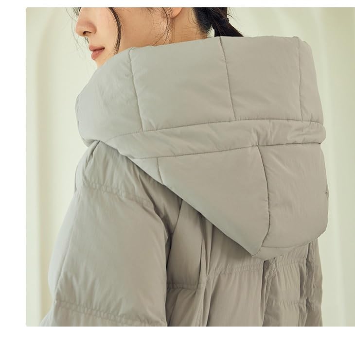 Women's Long Down Jacket Winter Loose White Duck Knee Length Warm and Thick Gray Coat - size: XX-Large