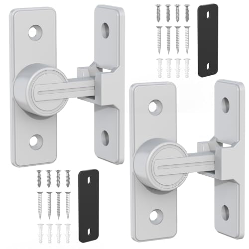 Barn Door Lock Hardware, 90 Degree Heavy Duty Safety Gate Latches Flip Bolt Latch Lock, Barn Sliding Door Latch Suitable for Garden, Bathroom, Outdoor, Window (White-2PCS) - color: White-2PCS