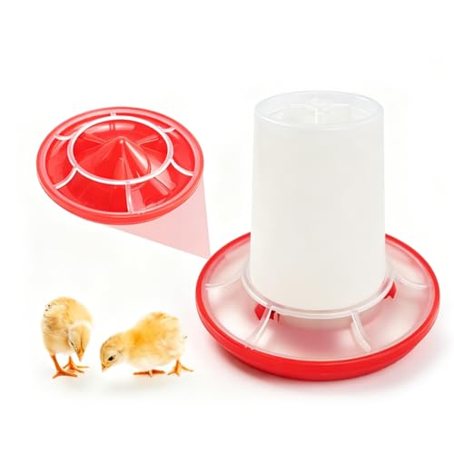 LICAEVEY Poultry Feeder and Waterer Set Sturdy Detachable Structure Automatic Water Discharge Design 160g Feeder and 160ML Water for Poultry Feeding Thick Plastic Material