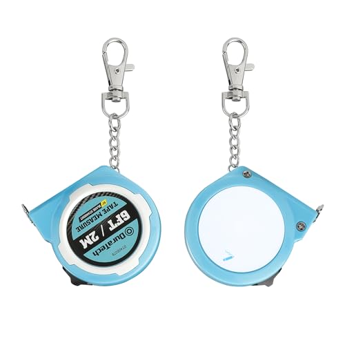 DURATECH Mini Tape Measure, 2 PCS 6FT Inch/Metric Small Tape Measure, Retractable Easy Reading Keychain Measurement Tape, Pocket Size Small Tape Measure for Engineer, Portable, ABS Protective Casing