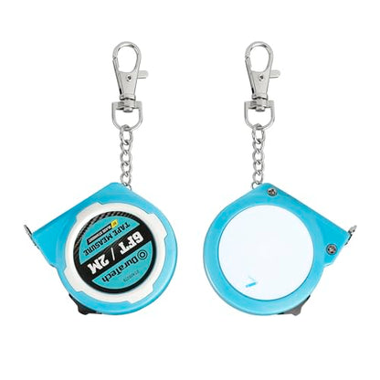 DURATECH Mini Tape Measure, 2 PCS 6FT Inch/Metric Small Tape Measure, Retractable Easy Reading Keychain Measurement Tape, Pocket Size Small Tape Measure for Engineer, Portable, ABS Protective Casing