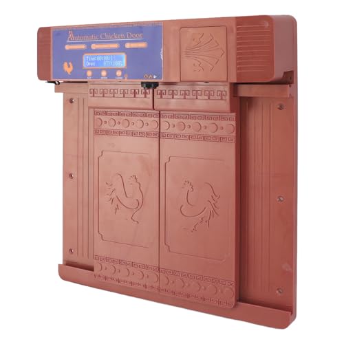 Automatic Chicken Coop Door Opener Anti Pinch IP45 Solar Powered Poultry Coop Door with Timer (Antique Brass) - color: Antique Brass
