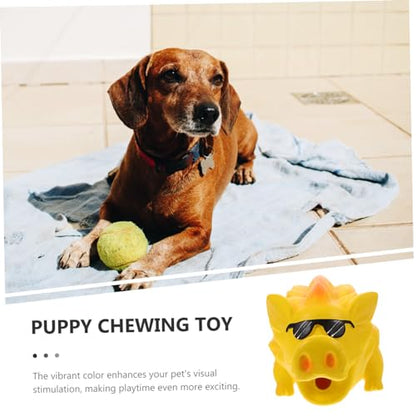 Toddmomy Dog Chewing Toy for Teeth Grinding Funny Pig Shaped Squeaky Puppy Plaything Latex Material for Interactive Chewing for Dogs