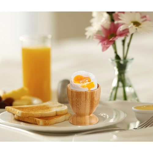 HIC Kitchen Egg Cup Holders, Natural Bamboo, For Soft Boiled and Hard Boiled Eggs, Set of 2 - style: Egg Cups, Bamboo, Set/2