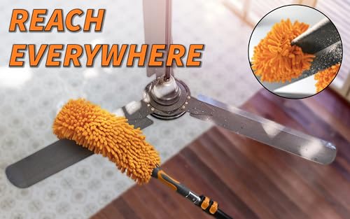 30 Foot High Reach Telescoping Duster Kit and Vinyl Siding Brushes with 5-24 ft Extension Pole // High Ceiling Cleaning and Window Washing kit // Exterior & Interior House and Gutter Cleaning Brush - size: 24 feet
