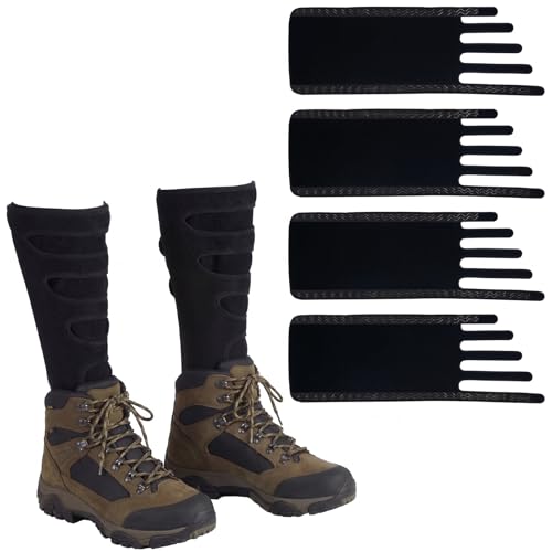Cuffbow 2 Pairs Leg Gaiters with Hook and Loop Straps Neoprene shin guards Lower leg protection Calf shield for Men Women Yard Work mountain bike ride Hiking Cross Country Outdoor Activities Essential