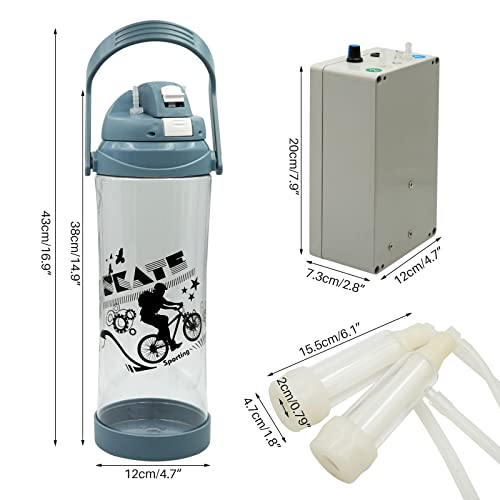 Milking Machine for Goats,Pulsation Vacuum Pump Milker Adjustable Speed Double Head Milker 3L/0.8 Gallon - style: Sheep