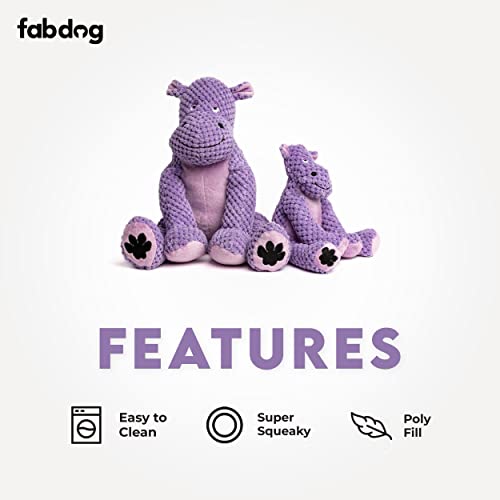 fabdog Floppies Plush Dog Toy - Cute & Durable Squeaky Dog Toys - Best Squeak Toy for Puppies and All Breeds | Ideal Pet Gift| Large Hippo - color: Hippo, size: Large