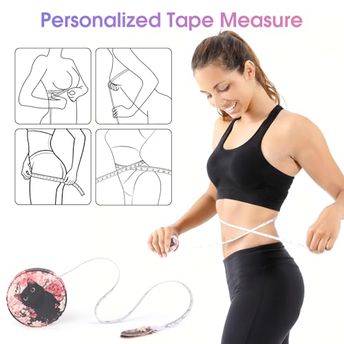 Retractable Mini Tape Measure, Auto-Retract, Premium Leather Tape Measure, Dual-Sided Ruler, Ideal for Fabric Cutting, Body Measurements, and Handicrafts (Cute Kitten) - color: Cute Kitten