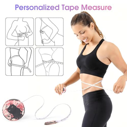 Retractable Mini Tape Measure, Auto-Retract, Premium Leather Tape Measure, Dual-Sided Ruler, Ideal for Fabric Cutting, Body Measurements, and Handicrafts (Cute Kitten) - color: Cute Kitten