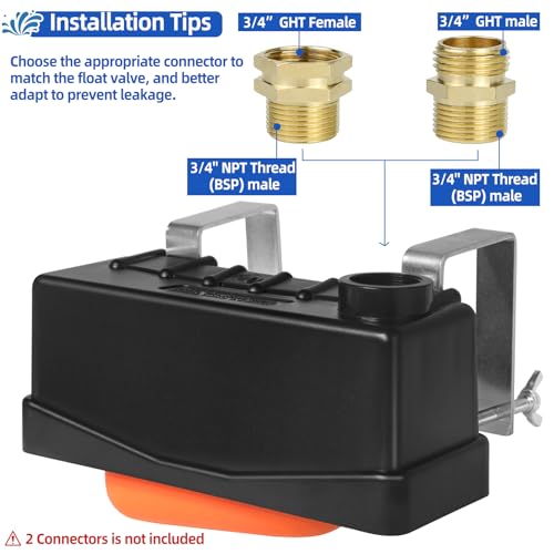 Water Trough Float Valve Livestock Stock Tank Float Valve for Water Tank of Pond Farm Livestock Cattle Goat Horse Pool,2PCS Automatic Control Waterer Level - style: Stock Tank Float Valve-2PCS