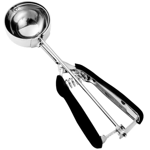 HOMURE H Cookie Scoop 5.4 Tablespoon, 2.7 oz Ice Cream Scoop with Trigger | 2.7 oz Scoop, Portion Control, Food Grade, Comfortable Grip, For Cookie,Ice Cream,Muffin,Cupcake, Mashed Potato,Rice ball - color: Black, size: #12/ 5.4 Tbsp