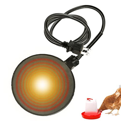 1 Pcs Poultry Chicken Water Heater, 120 V 20W Silicone Winter De-Icer Chicken Water Heating Base Poultry Founts with 47.2 Inch Power Cord for Drinking Fountains Chicken Coop