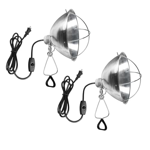 Simple Deluxe 10.5 Inch 2 Pack Clamp Lamp Light with Aluminum Reflector and Ceramic Base, 250-Watt E26 Socket (No Bulb Included) 6 Feet 18/2 SJT Cord - size: 10.5 Inch (250 Watts), style: 2-Pack