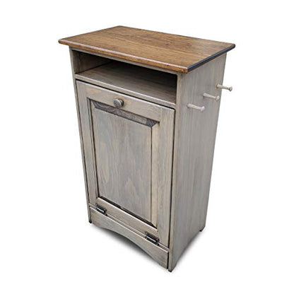 Peaceful Classics Pet Feeder Station - Dog & Animal Food Storage Cabinet, Organizer - Holds 35 Lbs (Pewter) - color: Pewter