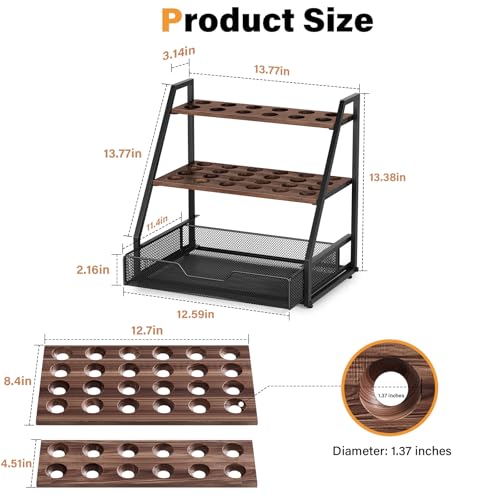 3-Tier Wooden Fresh Egg Holder Countertop With Basket for 36+90 Eggs, Storage for Countertop with Carry Handle for Gathering 150+ Fresh Eggs - size: 3 Tiers