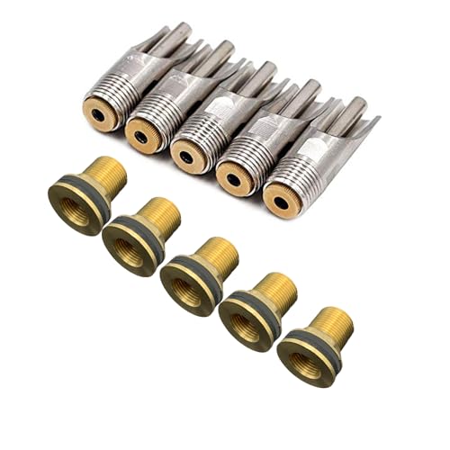 5 Pcs Pig Nipple Waterer for Barrel Kit Stainless Steel Automatic Pig Nipple Drinker Hog Drinker Feeder with Brass Water Tank Connector Kit Hog Water Nipples for Piglets Goat Waterering System