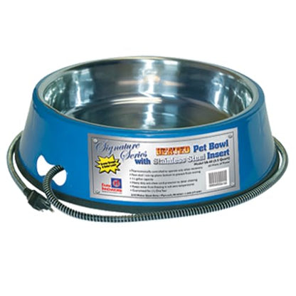 Farm Innovators Heated Pet Water Bowl, 60W Heated Water Dish - 5.5 Quart Stainless Steel Watering Station with Anti-Chew Cord Protector for Dogs & Cats