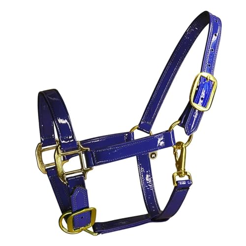 Cattle Halter Horse Halters Microfiber Leather Equestrian Equipment Bridle Head Collar Horseback Stable Protective(Blue,Large) - color: Blue, size: Large